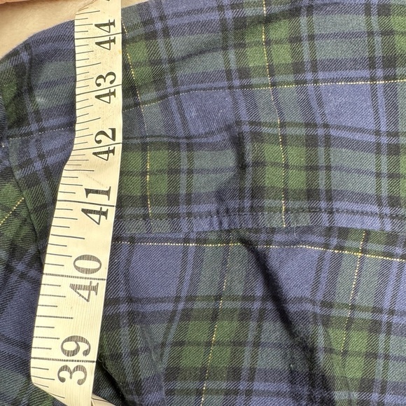 J.Crew Factory Soft Flannel Lightweight Plaid Blue Green Pocket Tunic Top Small - Picture 11 of 15